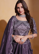 Decorative Wedding Wear Lehenga Choli in Purple Colour